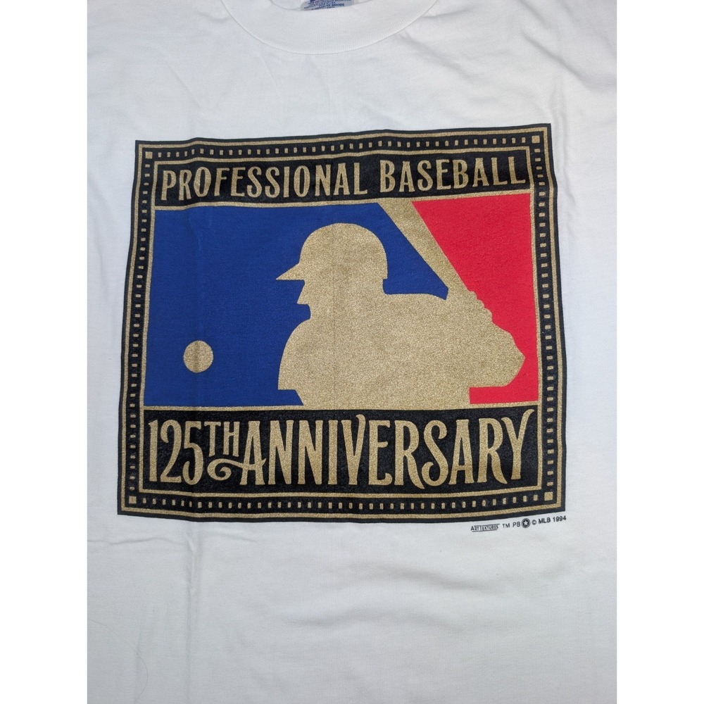 Vintage 94 MLB T-Shirt Pro Baseball 125th Anniversary Men's XXL Hanes Beefy T